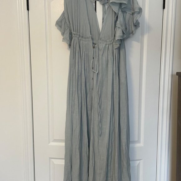 VICI Anika Pocketed Button Down Ruffle Maxi Dress - Waterlily - Picture 2 of 2